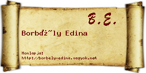 Borbély Edina névjegykártya