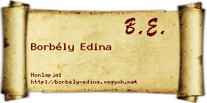Borbély Edina névjegykártya